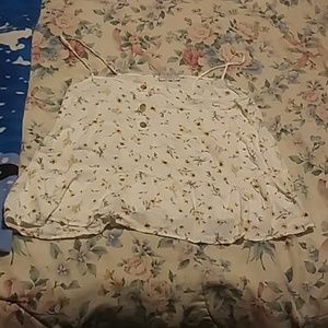 Paper crane. Floral  Crop tank